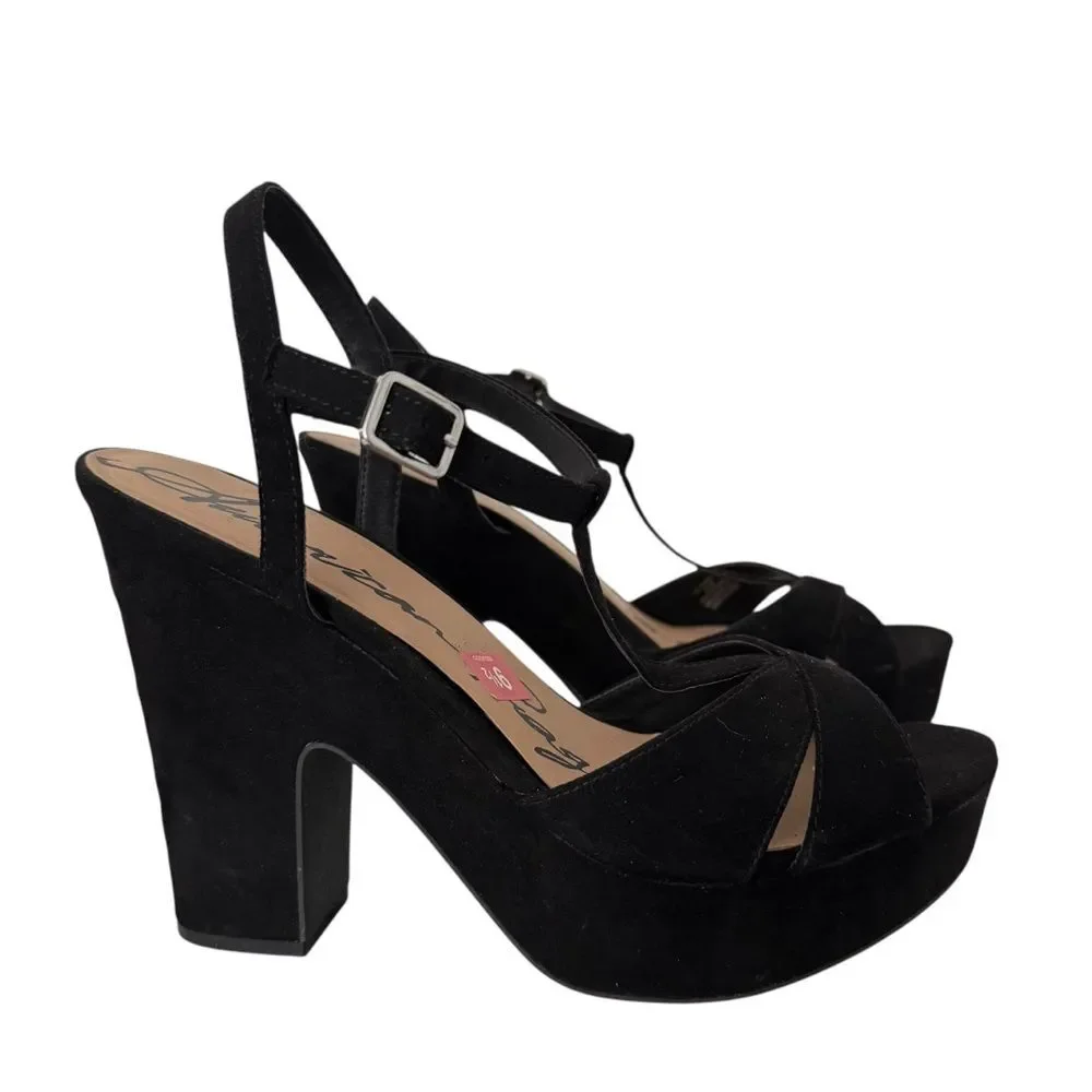 American Rag Black Jamie T-Strap Platform Dressy Sandals